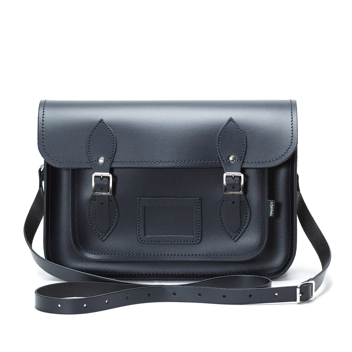 Handmade Leather Satchel - Navy Blue - Bascora