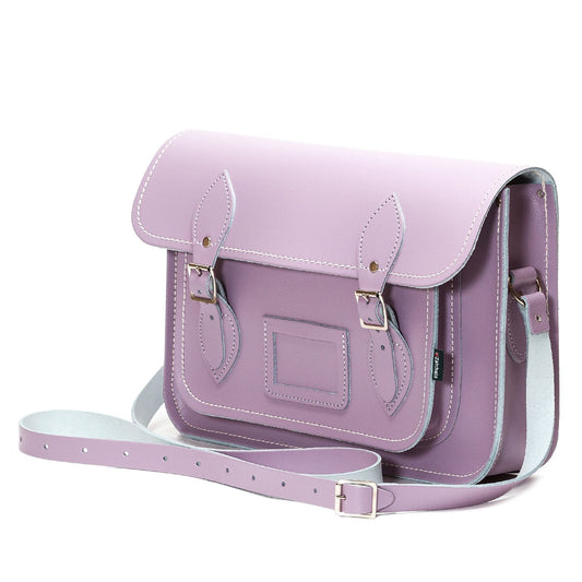 Handmade Leather Satchel - Pastel Violet - Bascora