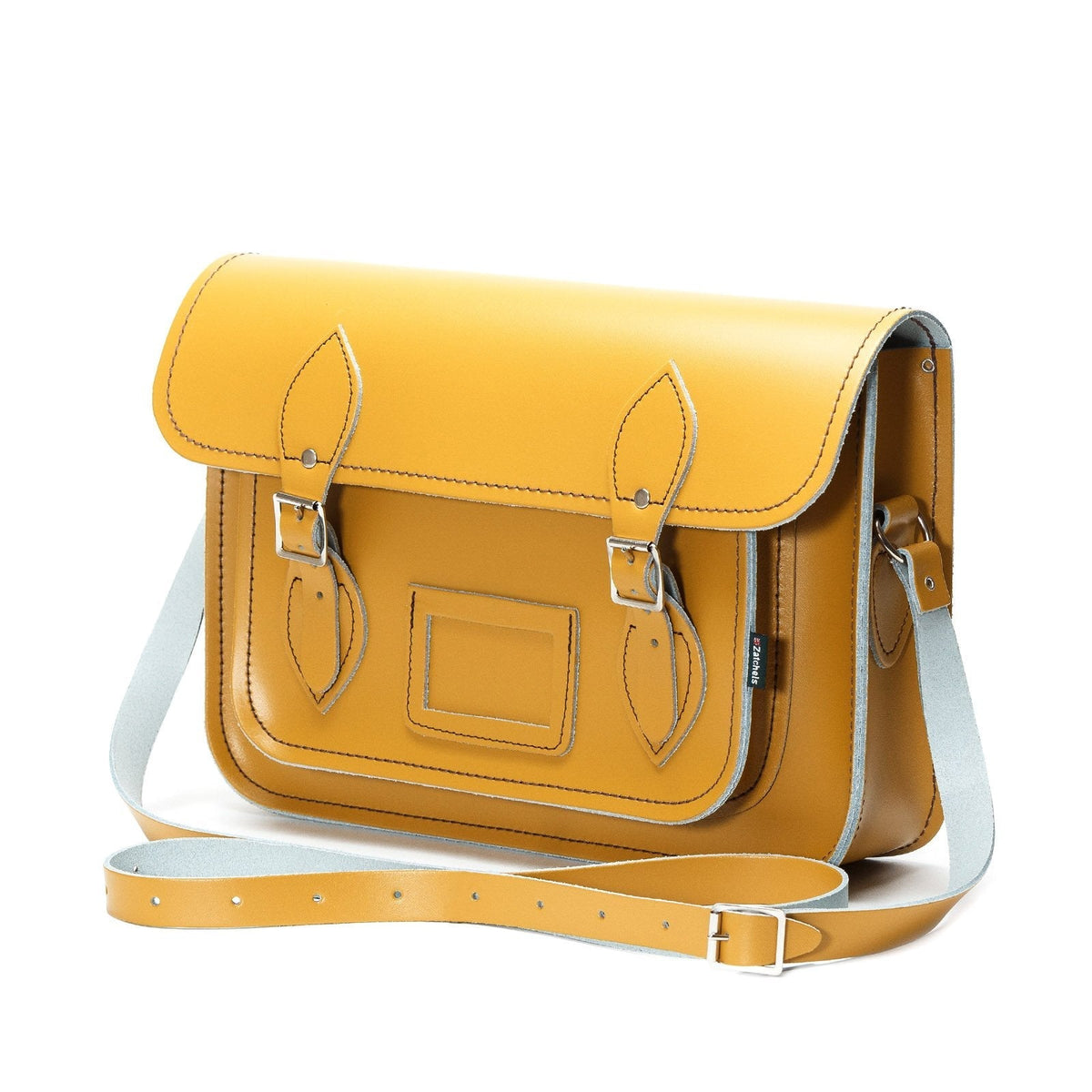 Handmade Leather Satchel - Yellow Ochre - Bascora