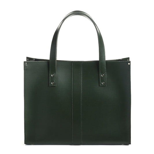 Handmade Leather Shopper – Ivy Green - Bascora