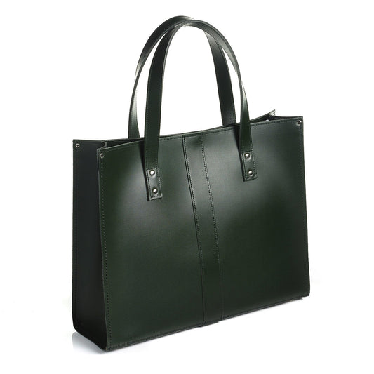Handmade Leather Shopper – Ivy Green - Bascora