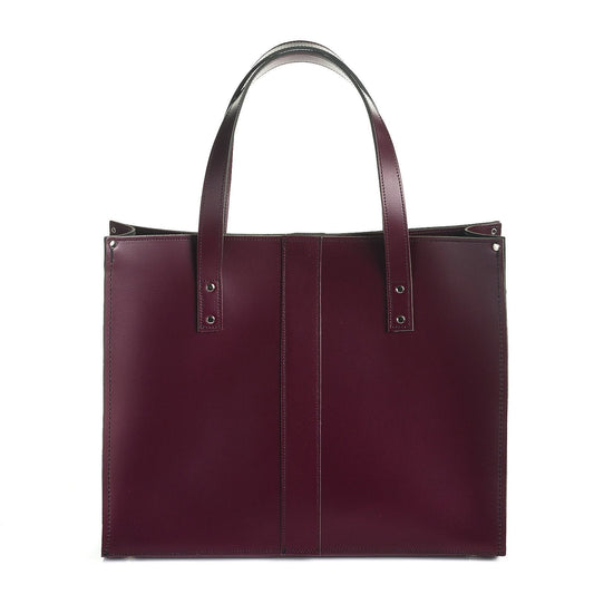 Handmade Leather Shopper – Marsala Red - Bascora
