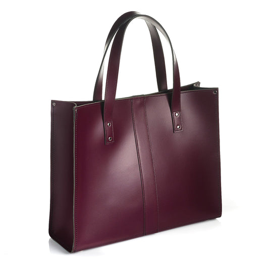 Handmade Leather Shopper – Marsala Red - Bascora