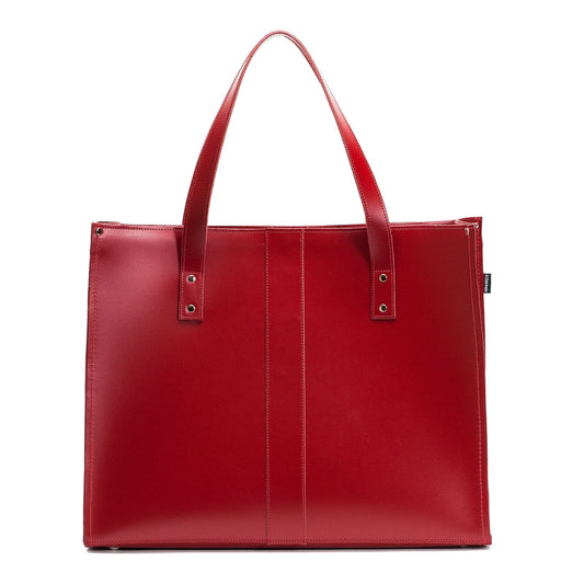 Handmade Leather Shopper – Red - Bascora