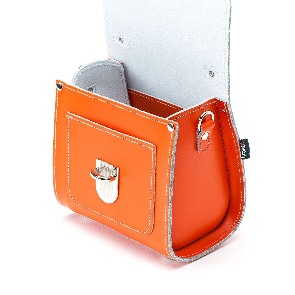 Handmade Leather Sugarcube Handbag – Orange - Bascora