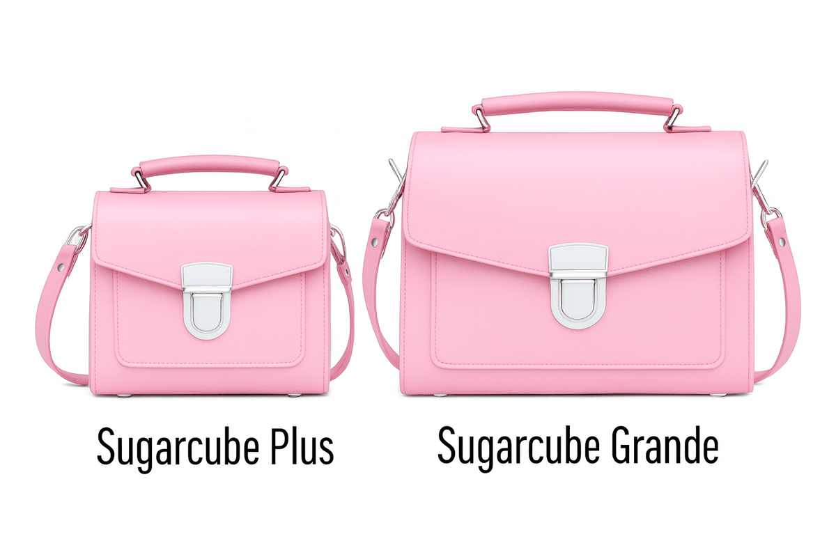 Handmade Leather Sugarcube Handbag - Pastel Pink - Bascora