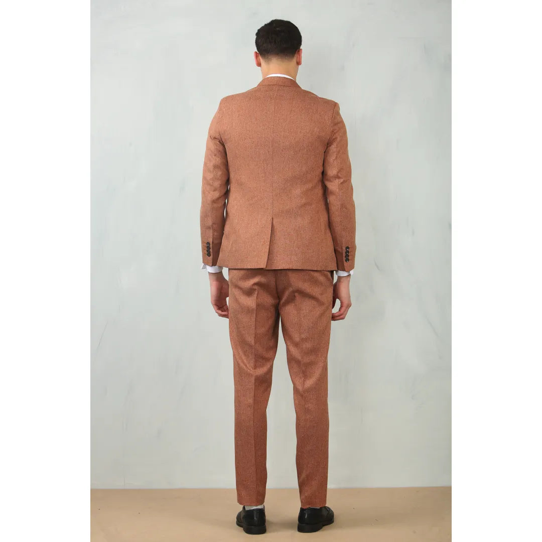 Men's Camel 3 Piece Tailored Fit Wedding Suit