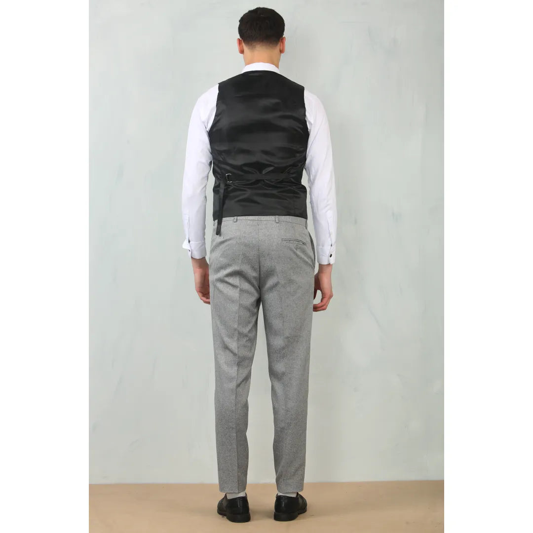 Men's Grey 3 Piece Tailored Fit Wedding Suit
