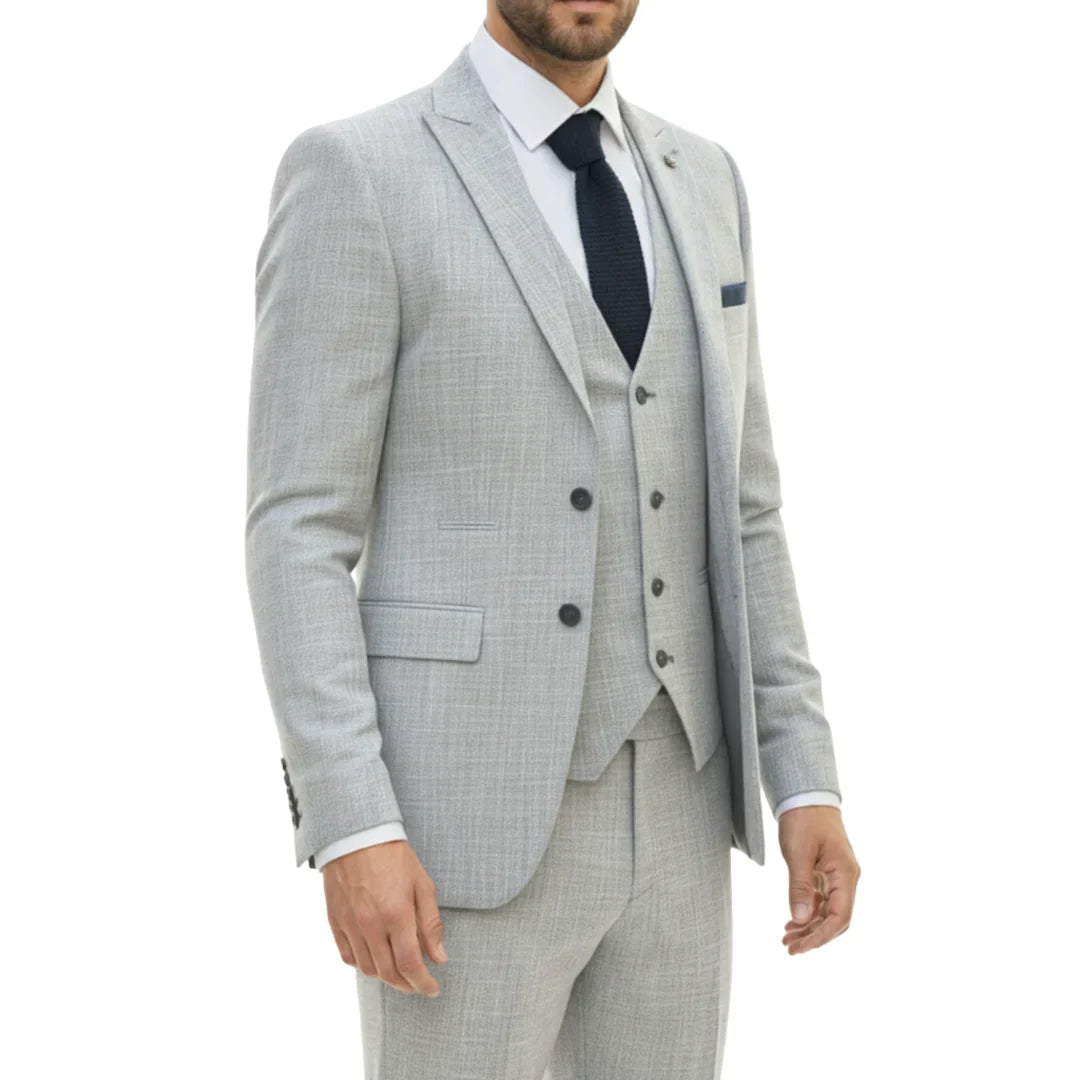 Men's 3 Piece Grey Tailored Fit Suit
