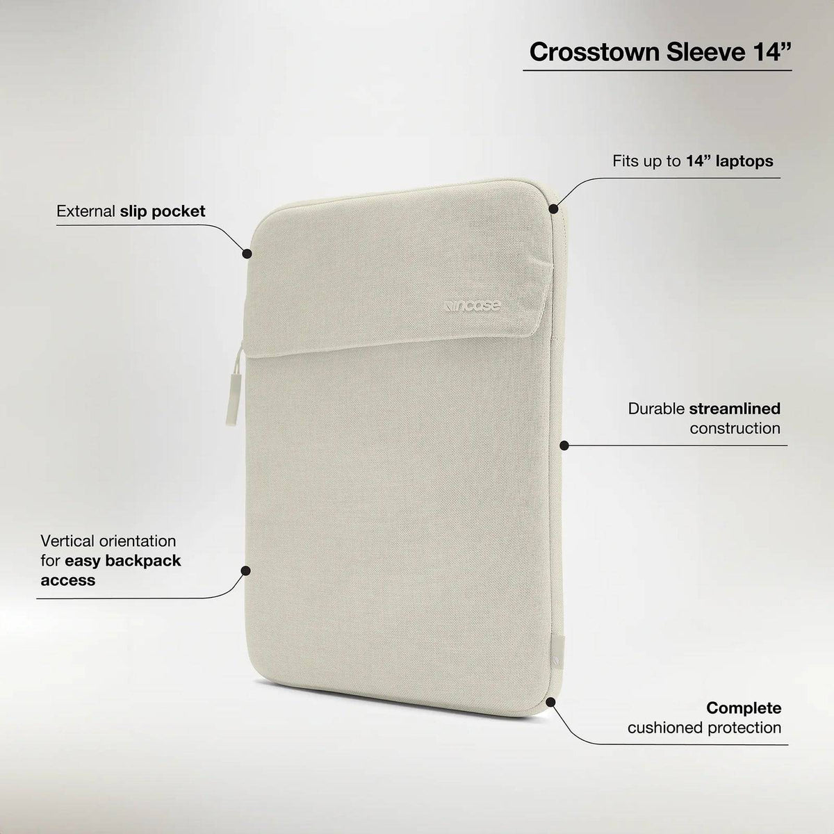 InCase Crosstown Sleeve with Woolenex for 14-inch Laptop - Bascora