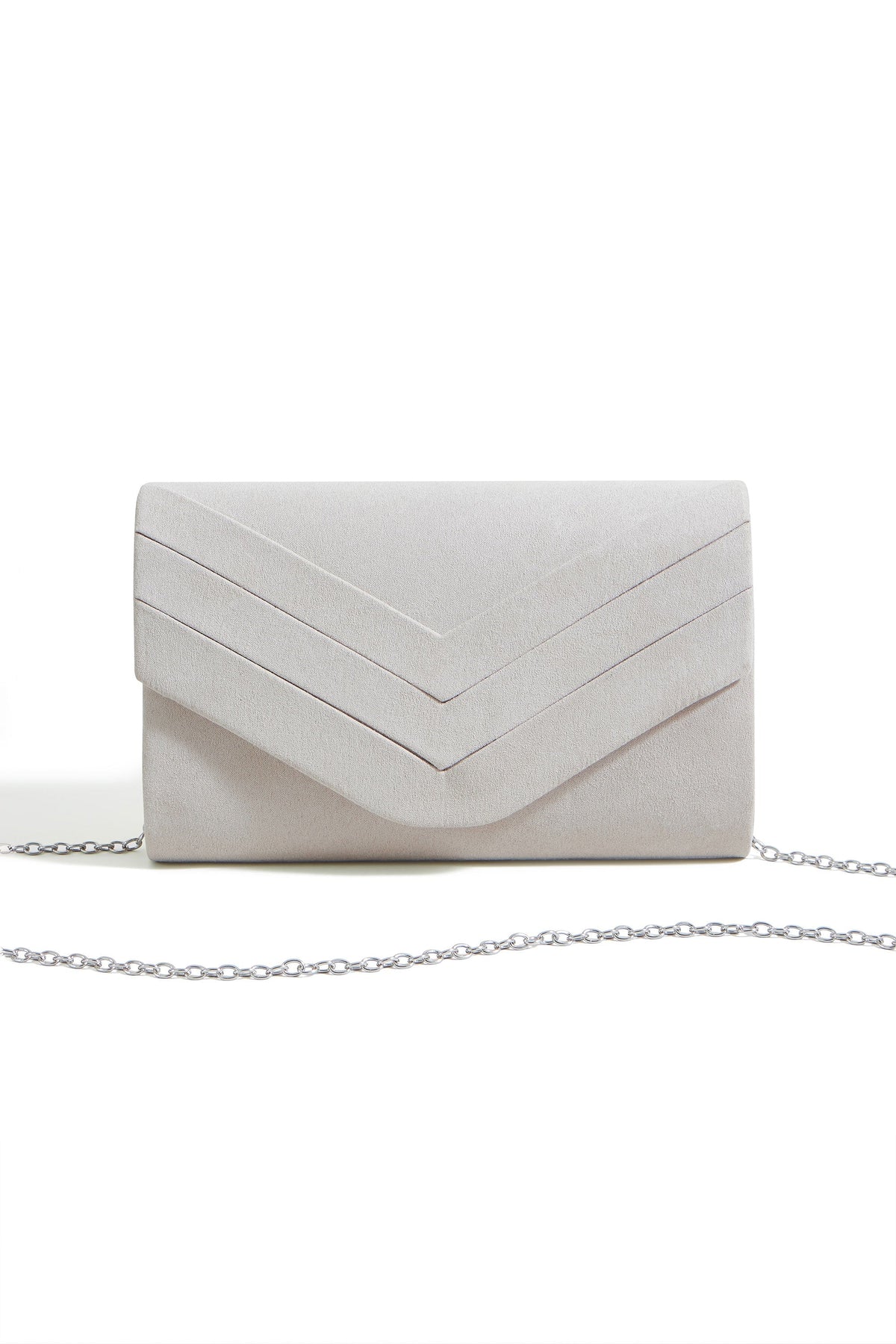 Ivory Shimmer Envelope Clutch Bag - Bascora