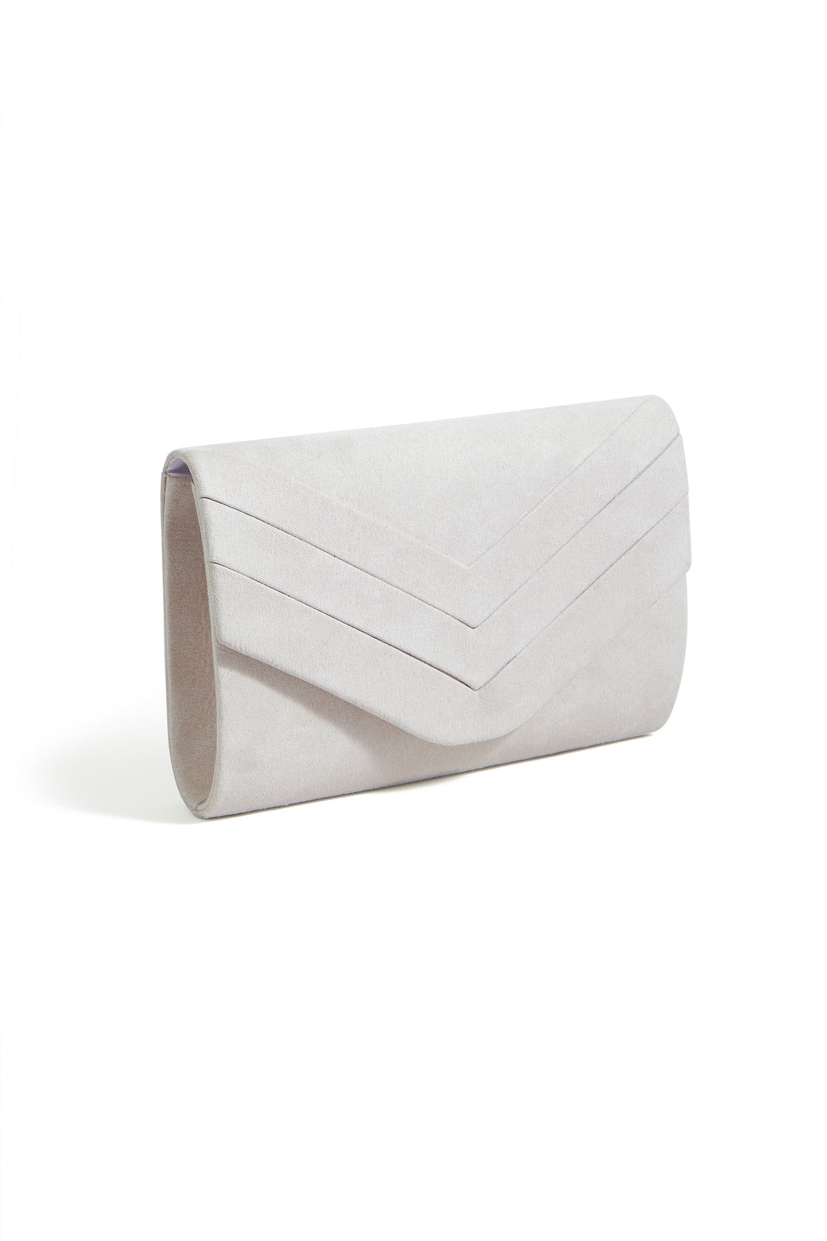 Ivory Shimmer Envelope Clutch Bag - Bascora