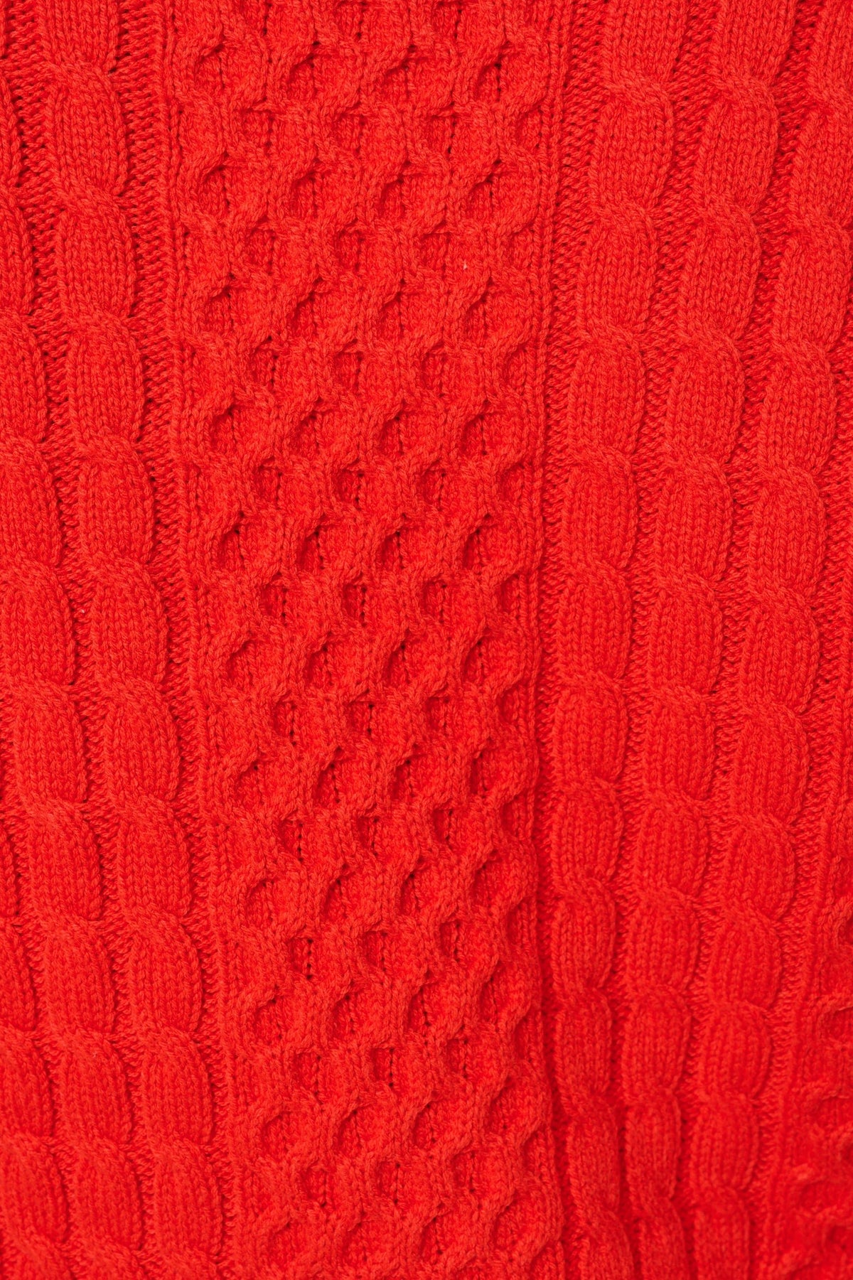 Jamie Cable Collar Jumper - Red - Bascora