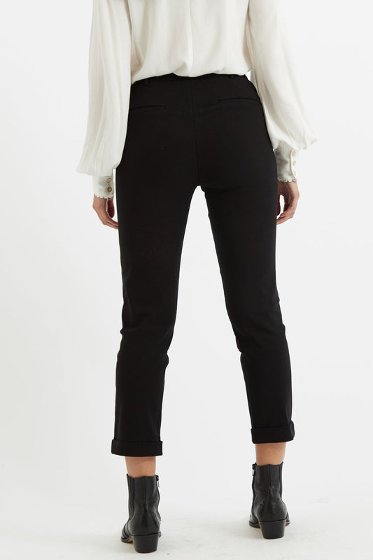 Jaylo Slim Fit Cropped Trouser – Black - Bascora
