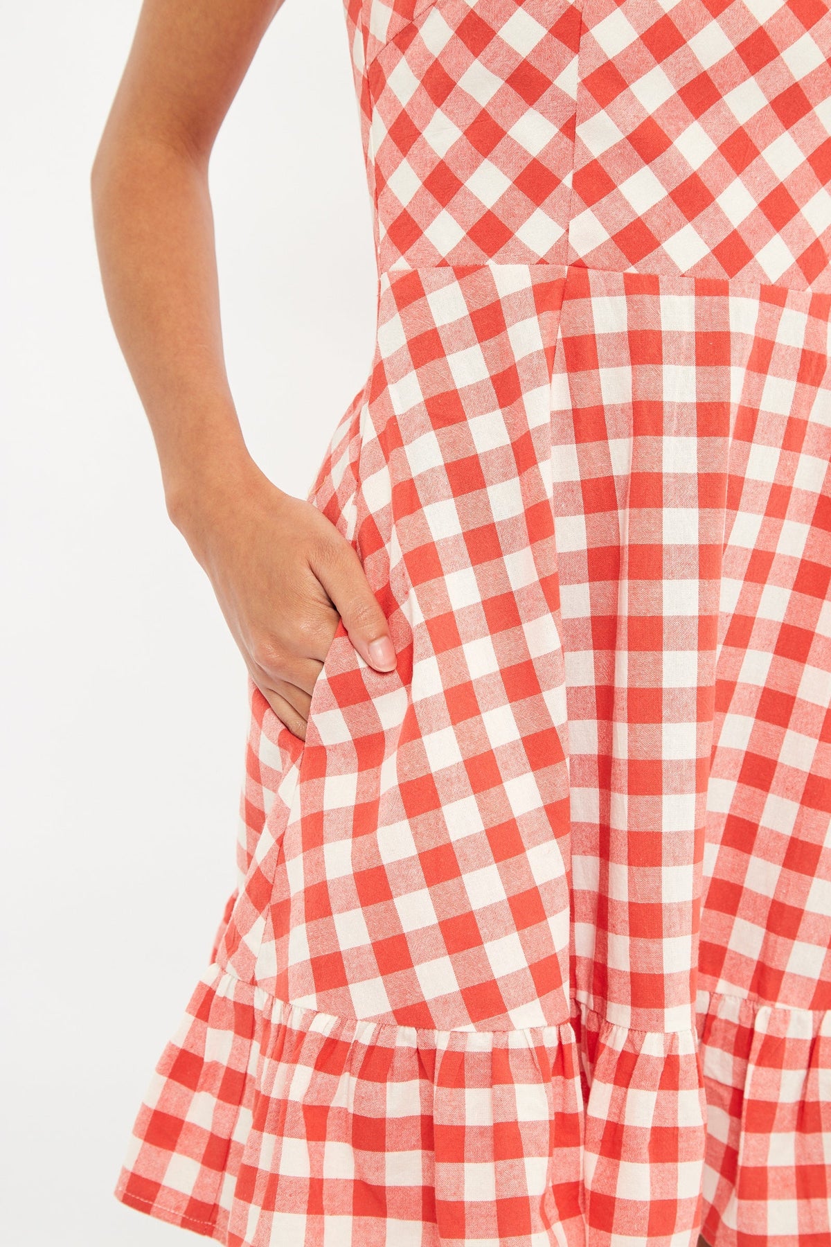 Kare Picnic Check Cap Sleeve Mini Dress – Red - Bascora