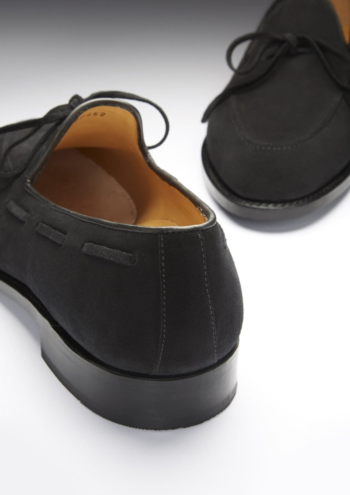 Hugs & Co. Black C.F. Stead Suede Laced Loafers with Goodyear Welted Leather Sole