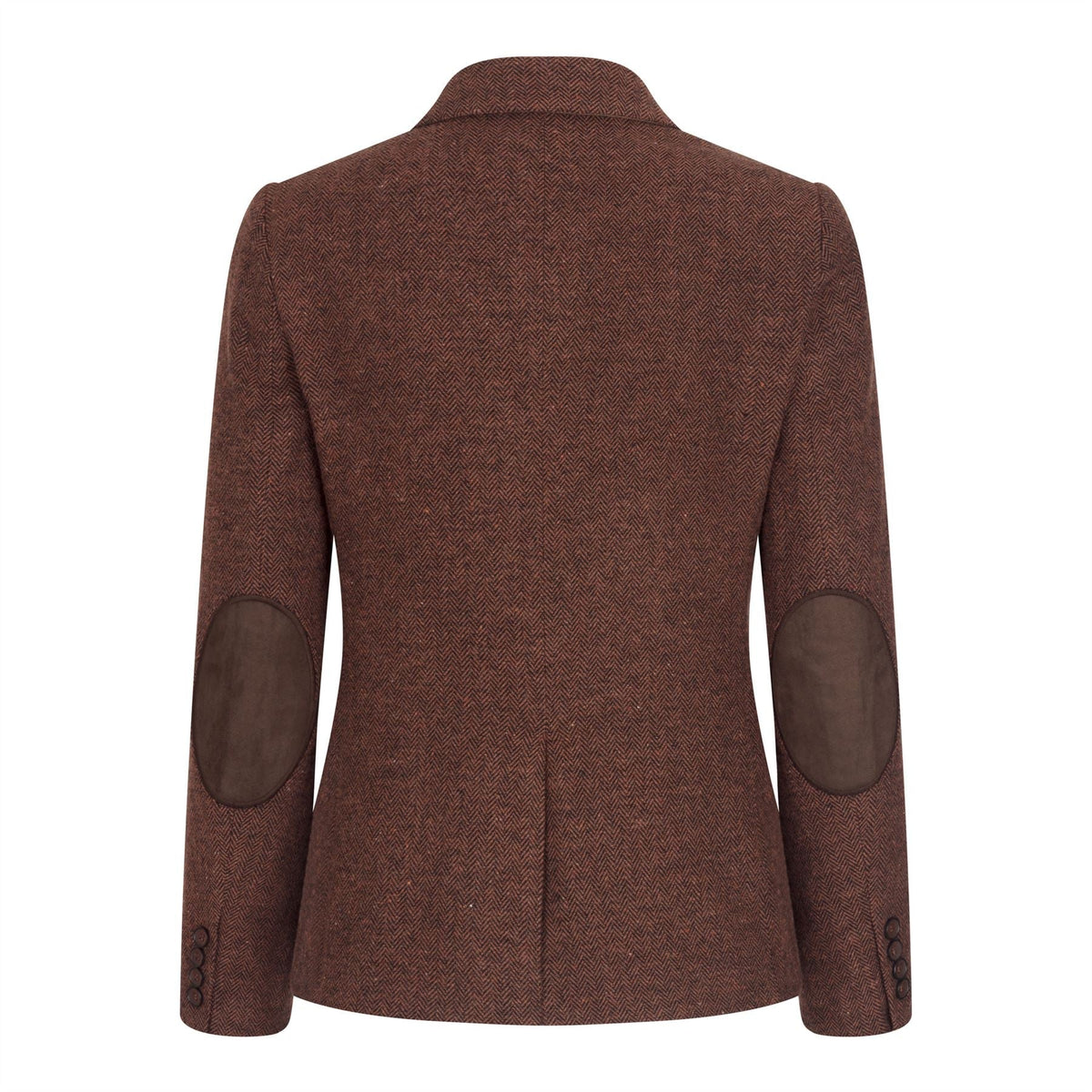 Women's Rust Brown Herringbone Wool Tweed Suit with Blazer, Trousers and Waistcoat