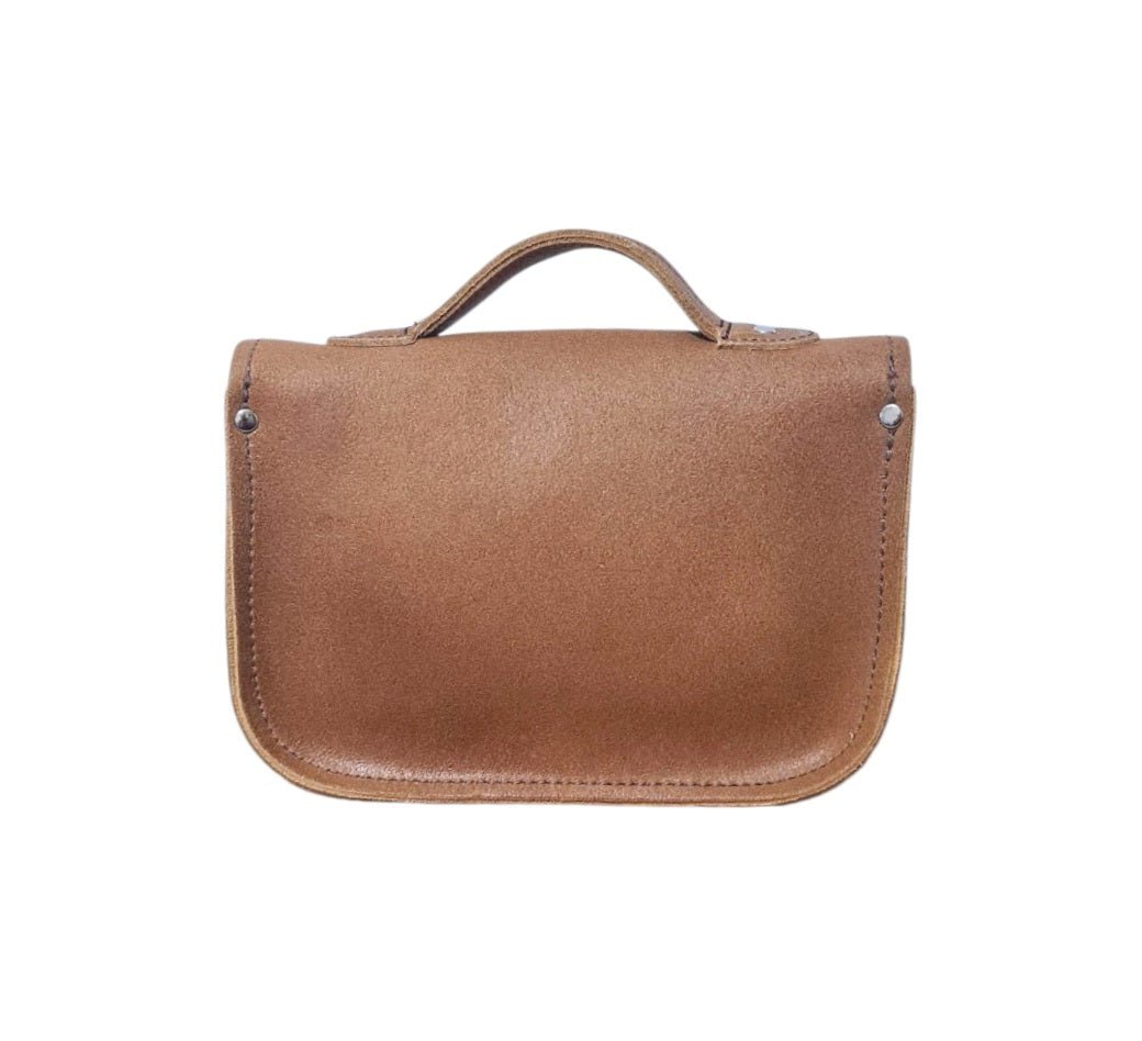 Leather Midi Satchel - Tannery Tan - Bascora