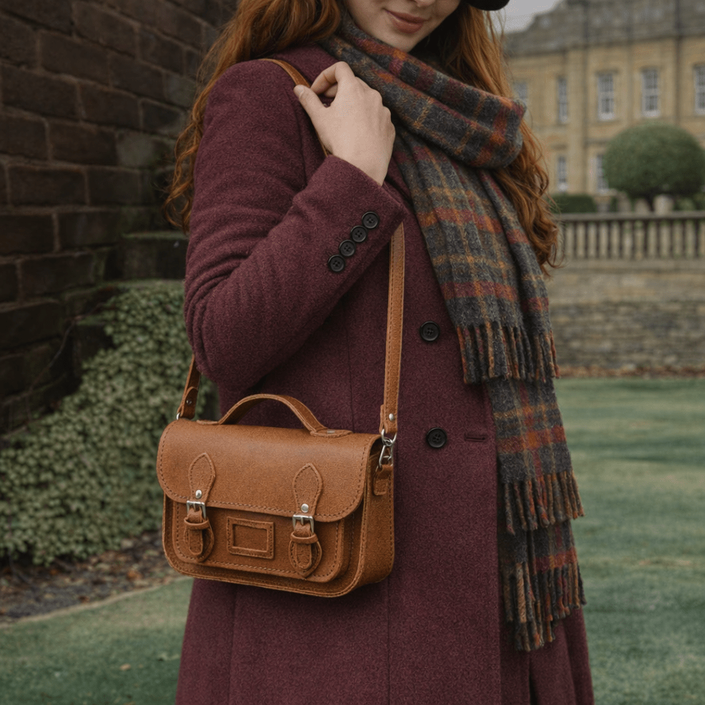 Leather Midi Satchel - Tannery Tan - Bascora