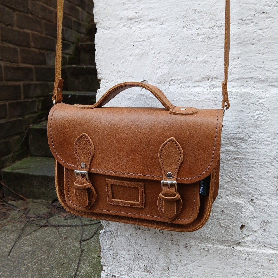 Leather Midi Satchel - Tannery Tan - Bascora