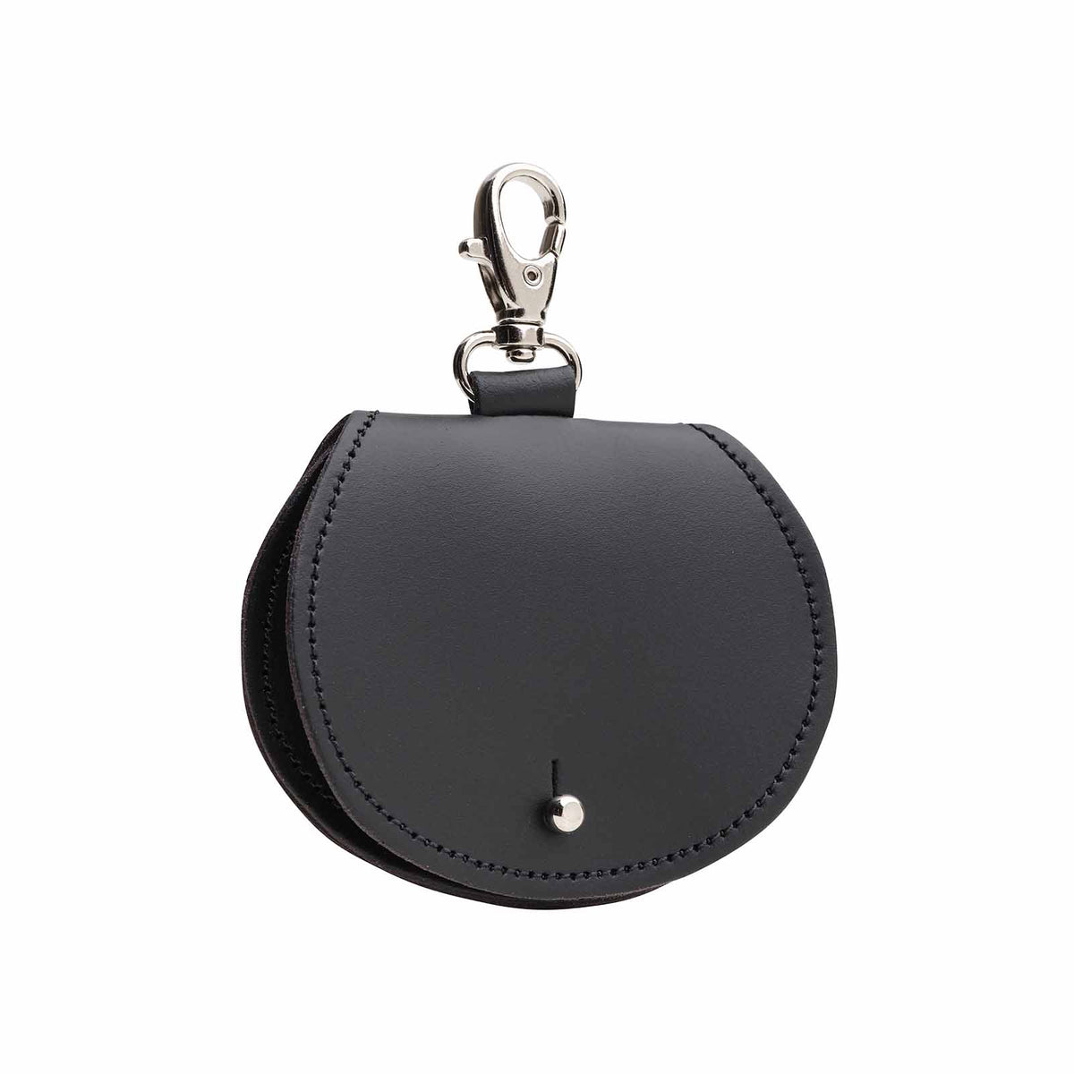 Leather Mini Saddle Bag Coin Purse Charm – Black - Bascora