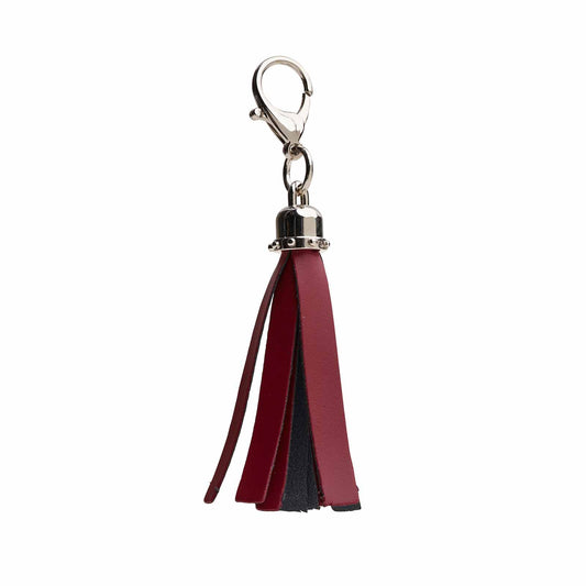 Leather Mini Tassel Bag Charm – Oxblood - Bascora