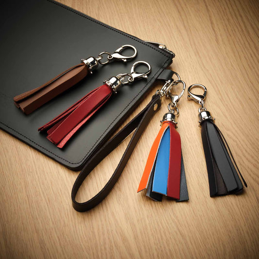 Leather Mini Tassel Bag Charm – Pride - Bascora