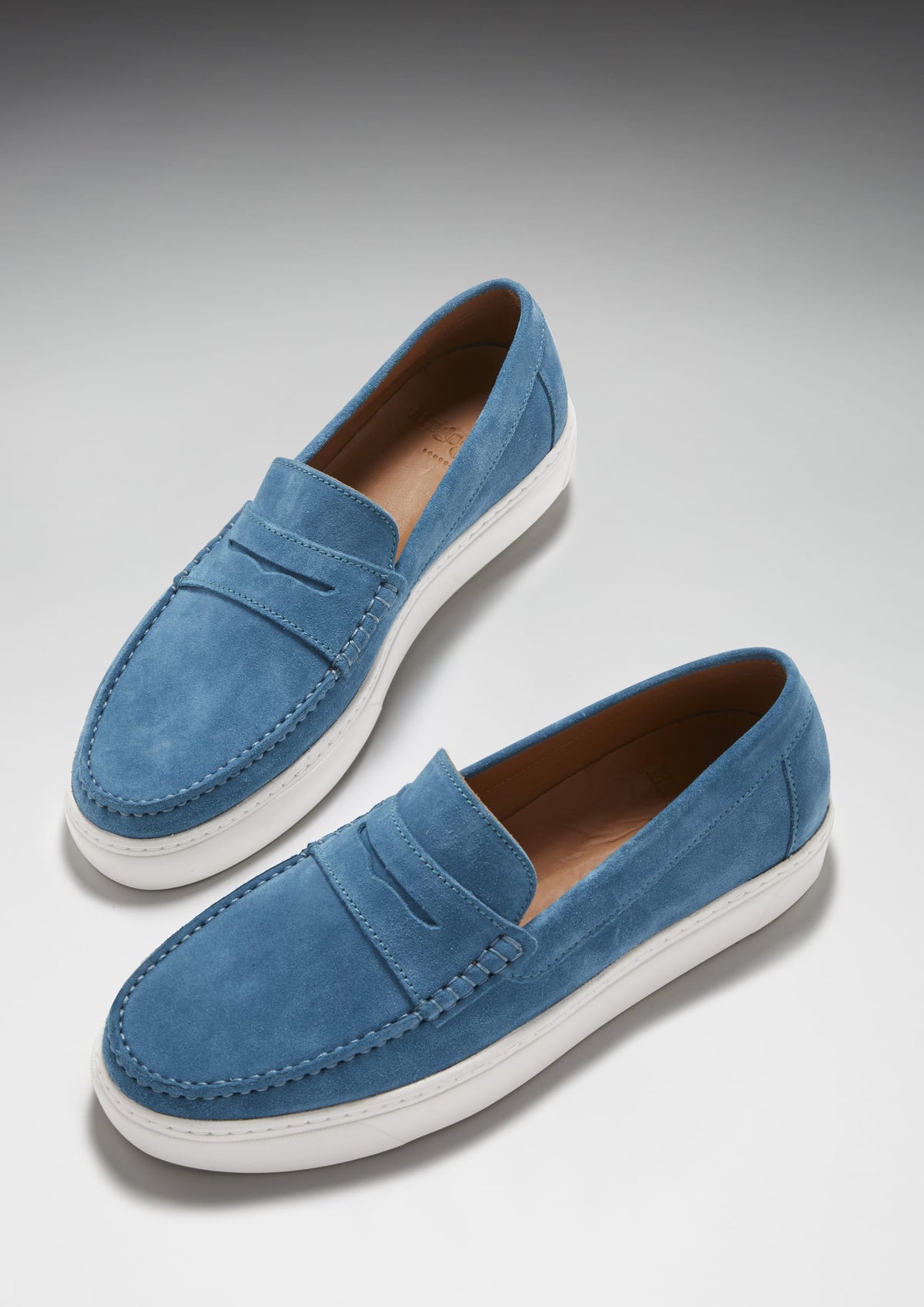 Hugs & Co. Petrol Blue Suede Slip-On Sneaker Loafers with Vibram Sole for Men