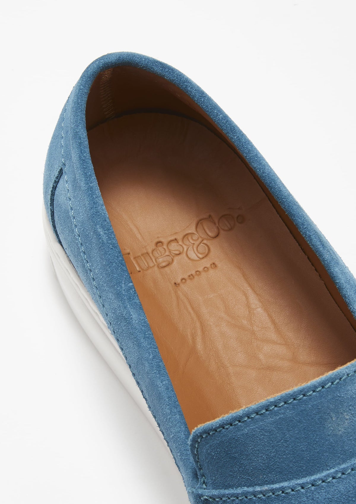 Hugs & Co. Petrol Blue Suede Slip-On Sneaker Loafers with Vibram Sole for Men