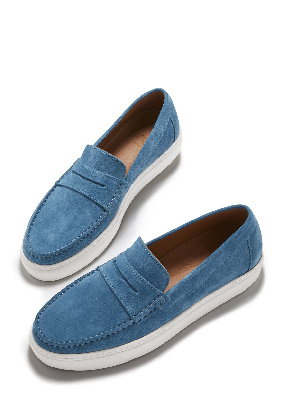 Hugs & Co. Petrol Blue Suede Slip-On Sneaker Loafers with Vibram Sole for Men