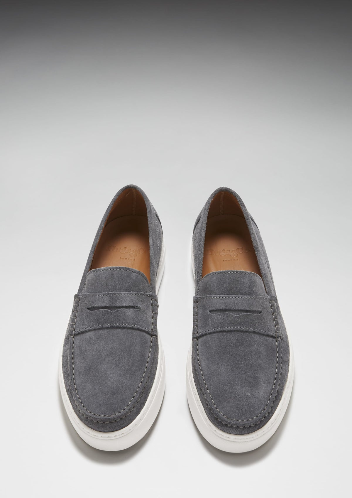 Hugs & Co. Slate Grey Suede Slip-On Sneaker Loafers with Vibram Sole for Men