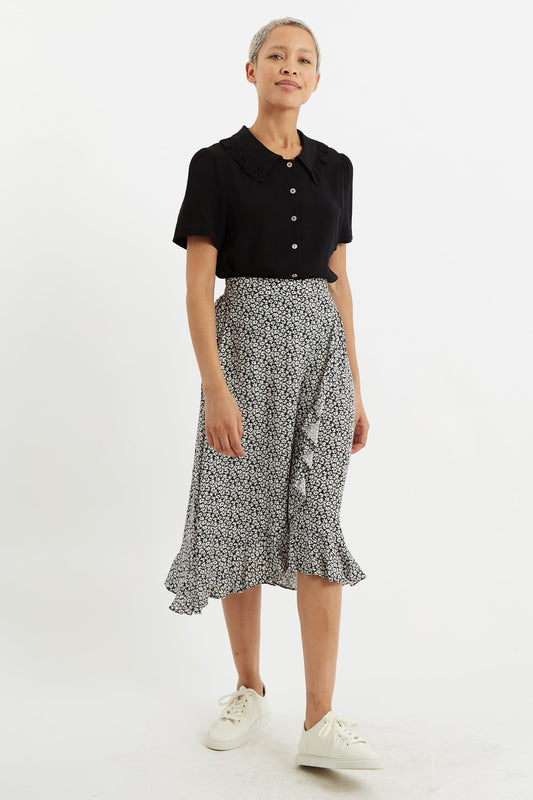 Mara Dazzler Print Frill Midi Skirt - Bascora