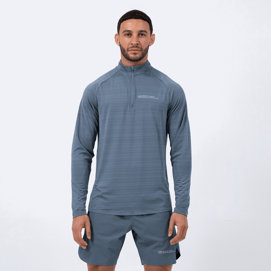 Men's Comet Blue 1/4 Zip Jacket - Bascora
