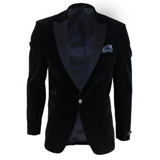 Men's Soft Velvet 1 Button Dinner Jacket Tuxedo Blazer by TruClothing