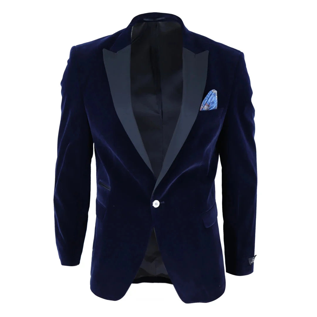 Men's Soft Velvet 1 Button Dinner Jacket Tuxedo Blazer by TruClothing