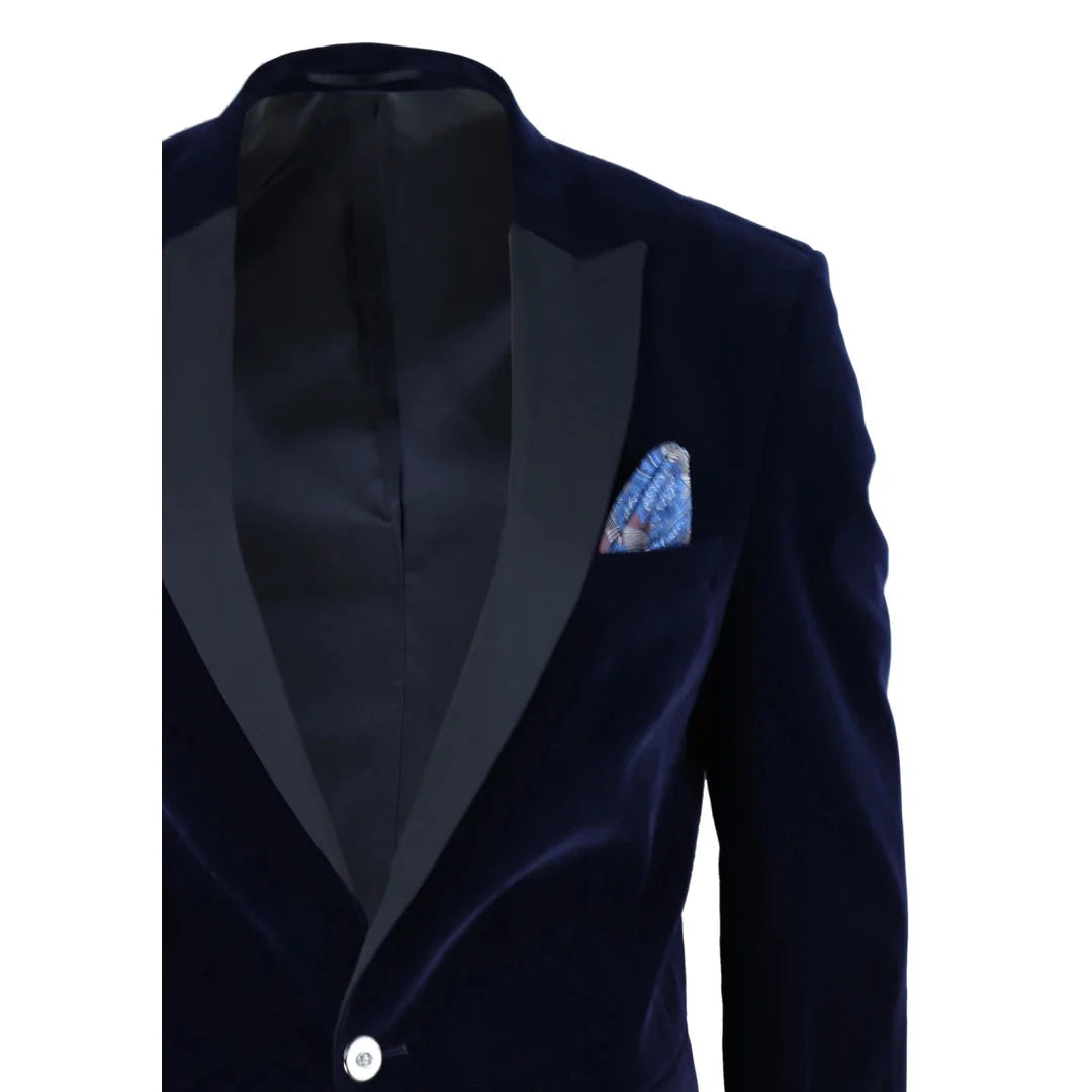 Men's Soft Velvet 1 Button Dinner Jacket Tuxedo Blazer by TruClothing
