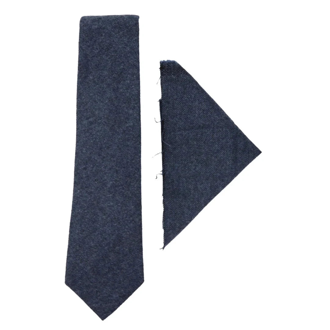 Men's Tweed Herringbone Tie & Hankie Set Classic British Heritage by TruClothing