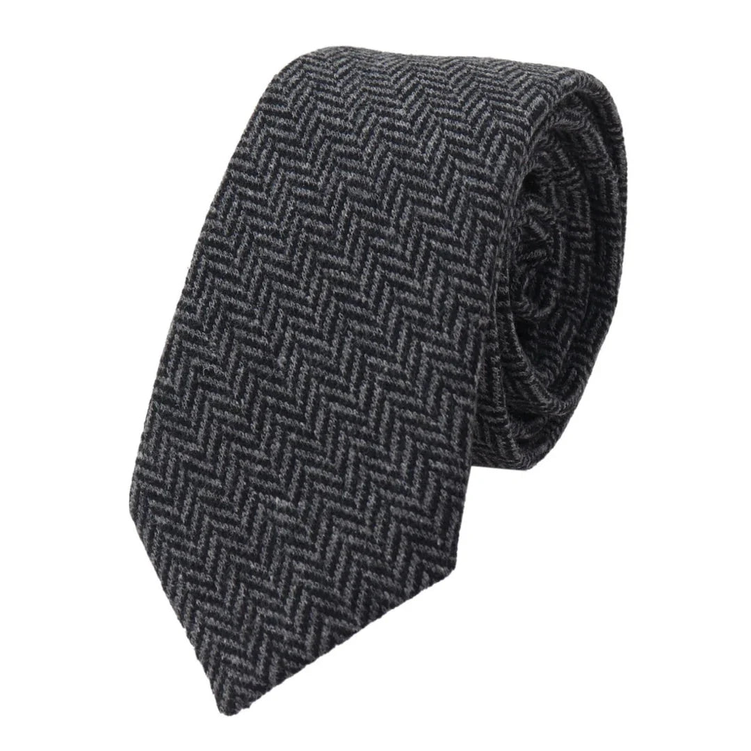 Men's Tweed Herringbone Tie & Hankie Set Classic British Heritage by TruClothing