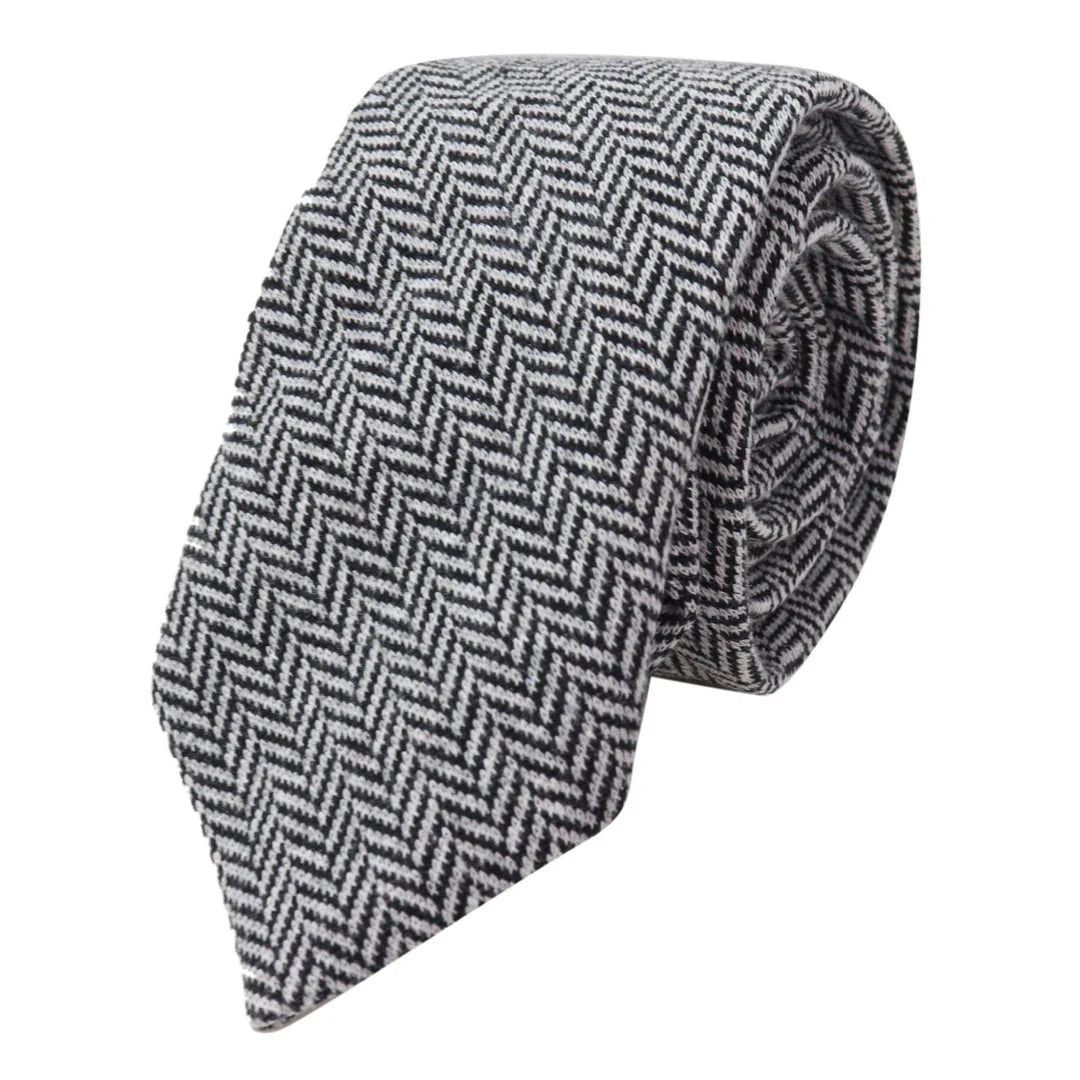 Men's Tweed Herringbone Tie & Hankie Set Classic British Heritage by TruClothing