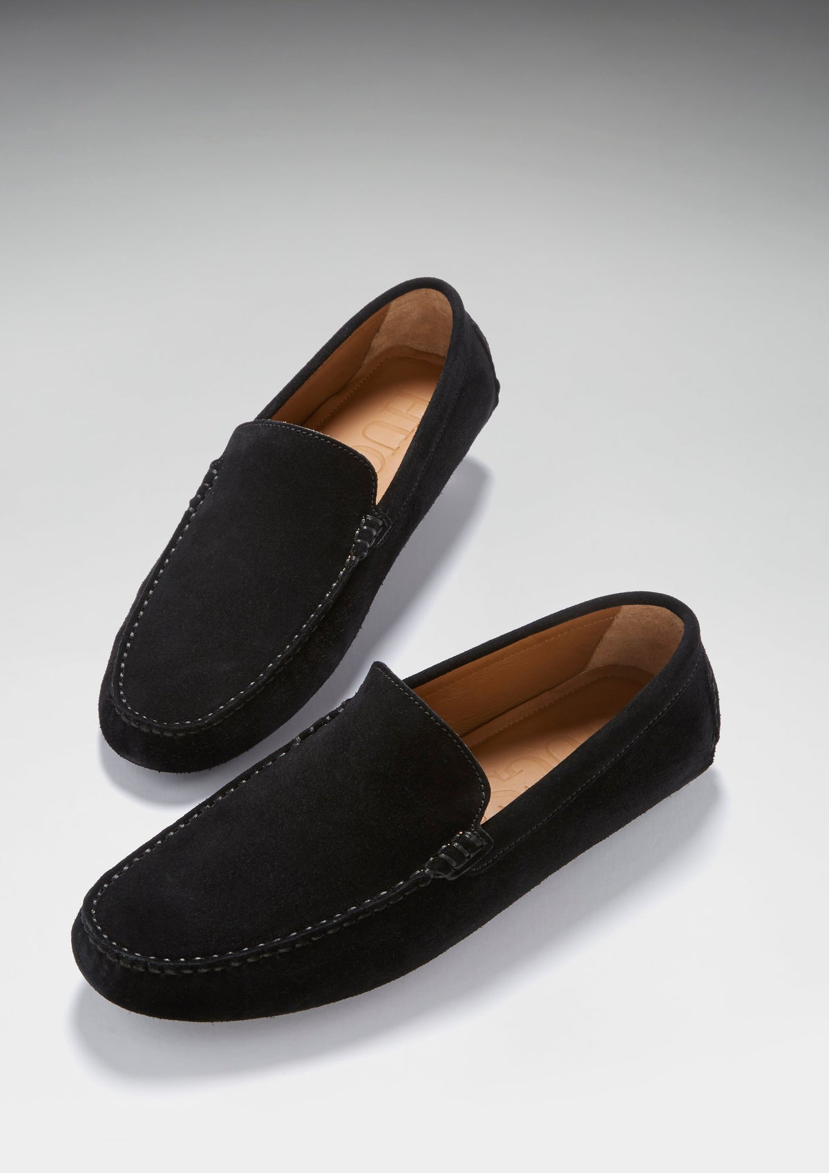 Hugs & Co. Black Italian Suede Contemporary Driving Loafers for Men