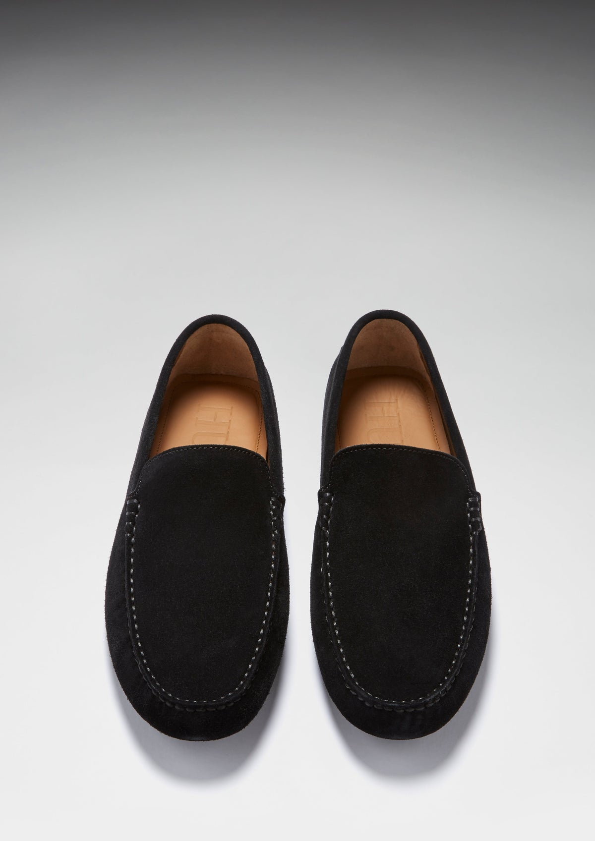 Hugs & Co. Black Italian Suede Contemporary Driving Loafers for Men