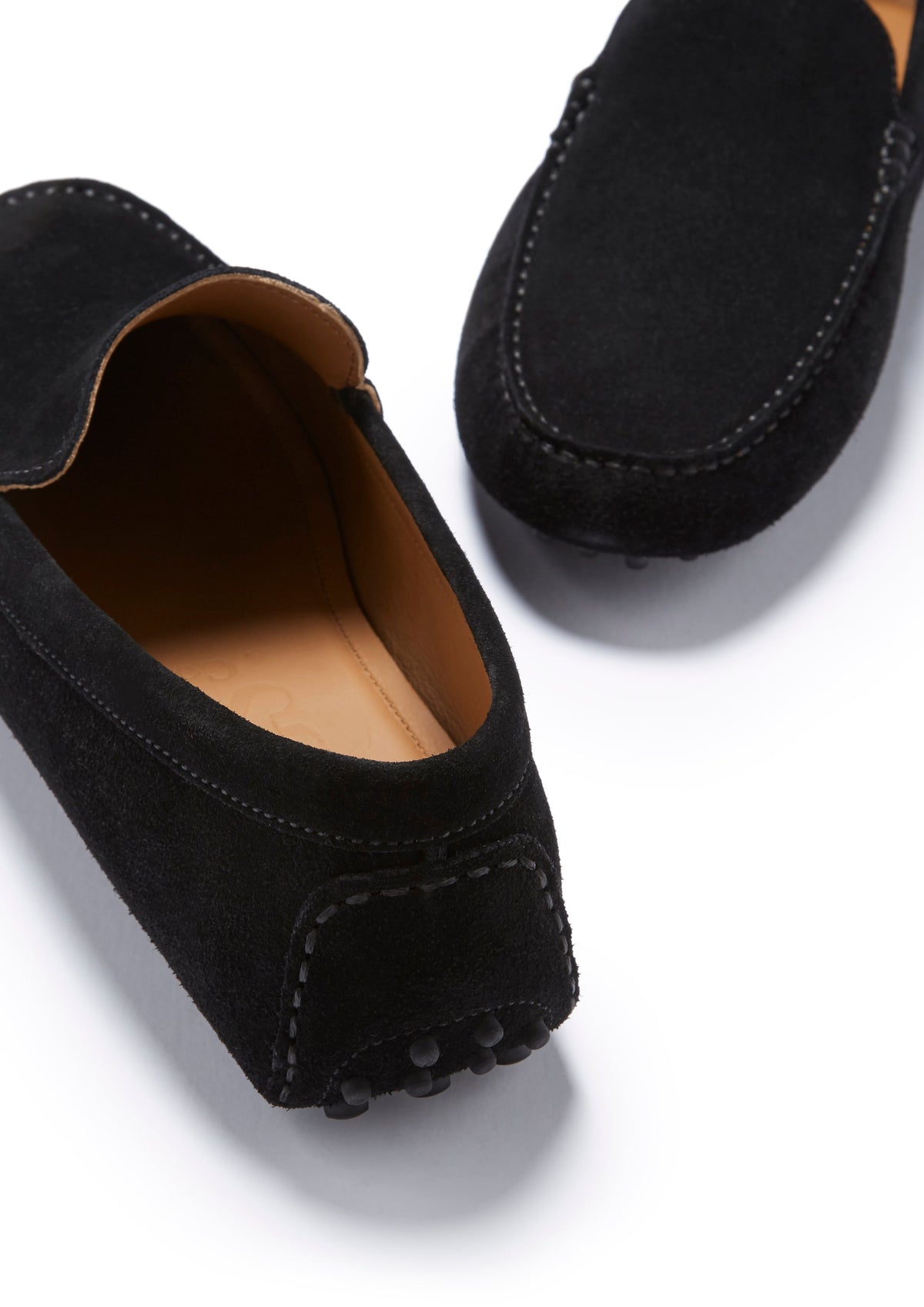 Hugs & Co. Black Italian Suede Contemporary Driving Loafers for Men
