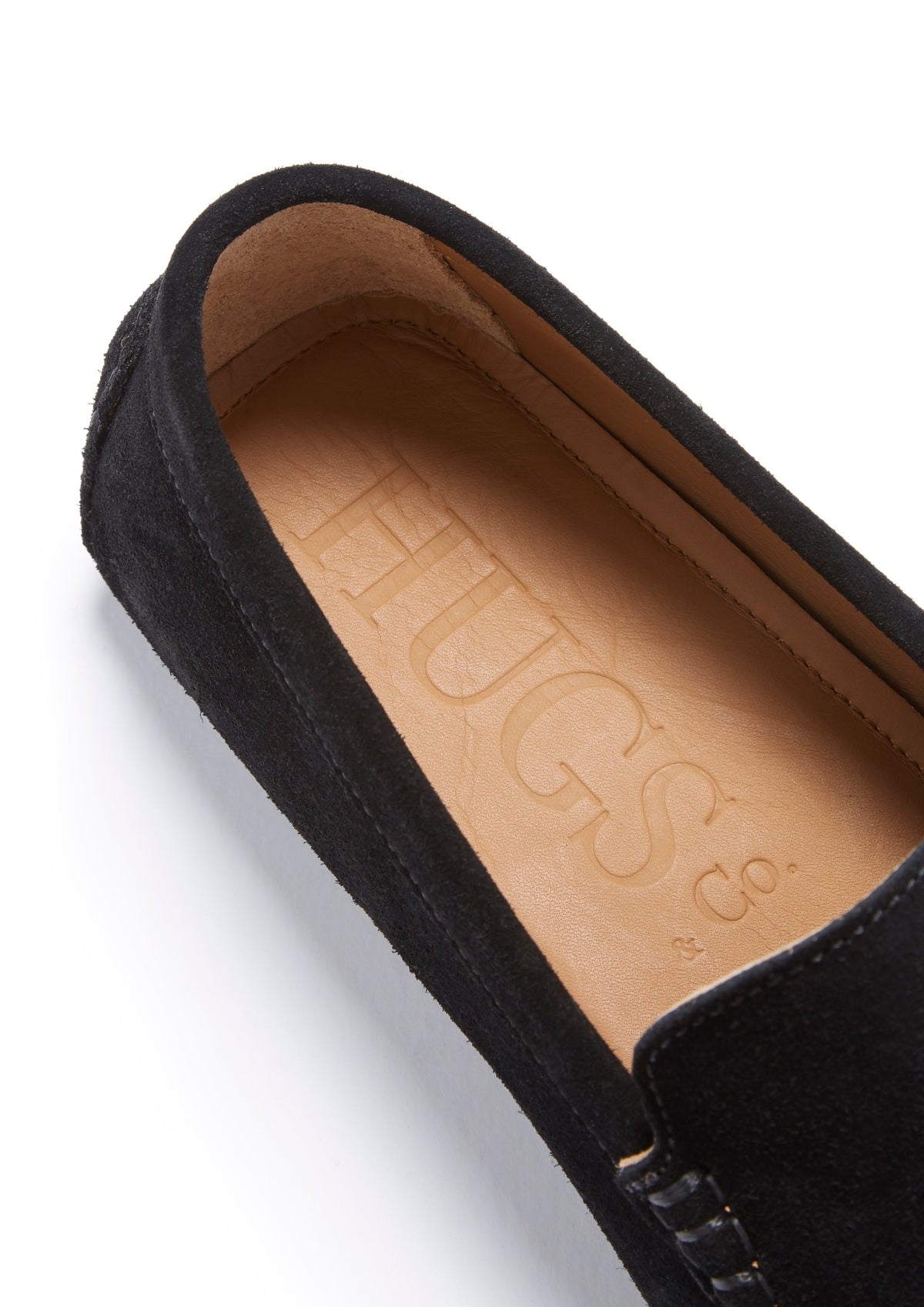 Hugs & Co. Black Italian Suede Contemporary Driving Loafers for Men