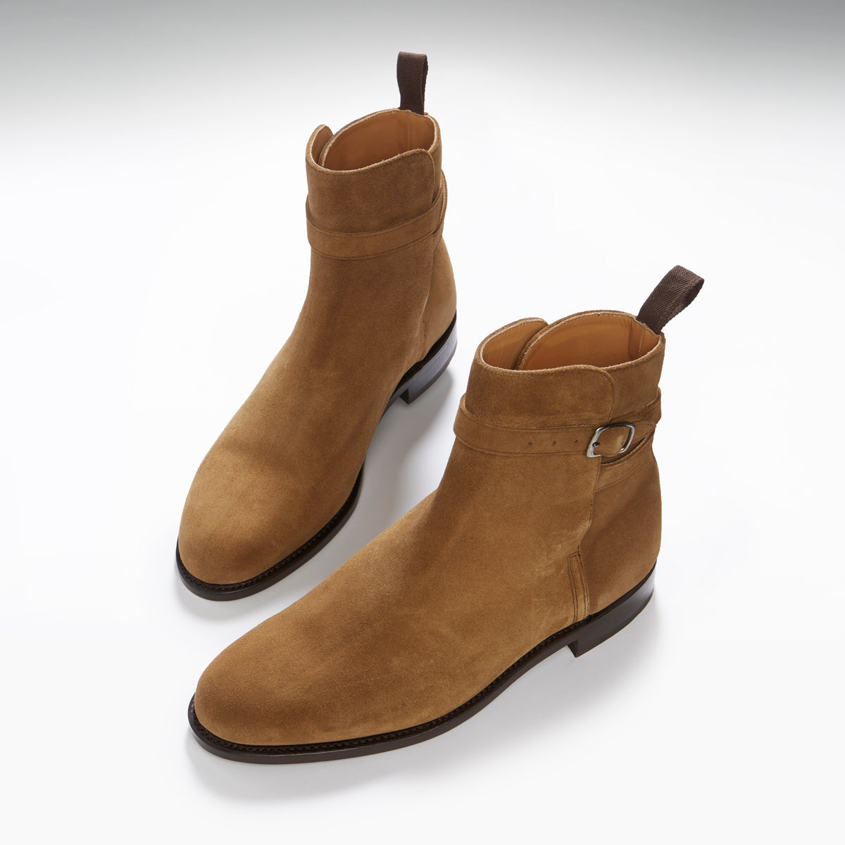 Hugs & Co. Tobacco Suede Jodhpur Boots with Goodyear Welted Leather Sole
