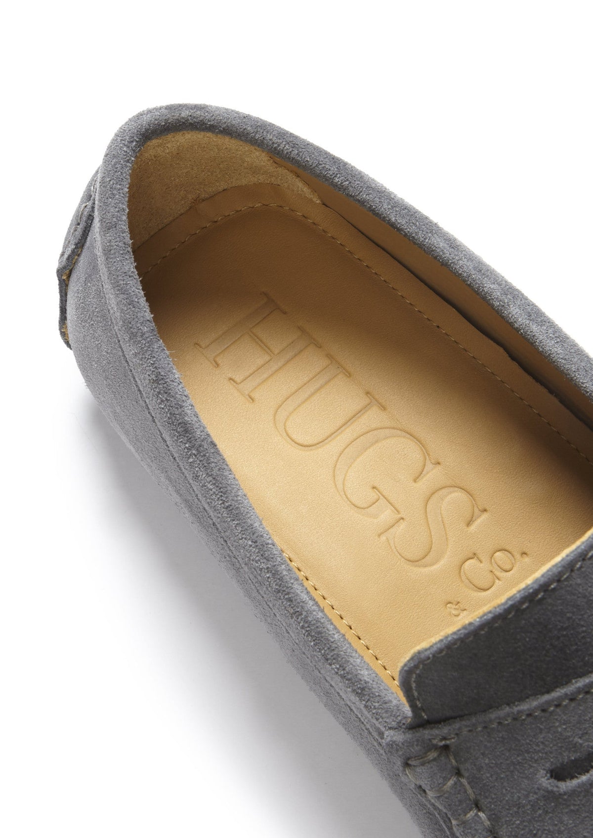 Hugs & Co. Men's Slate Grey Suede Penny Driving Loafers