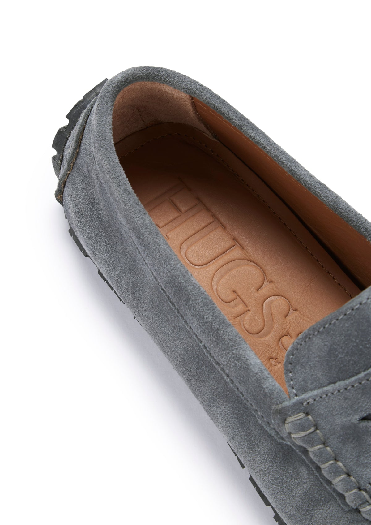 Hugs & Co. Men's Slate Grey Suede TS1 Penny Driving Loafers