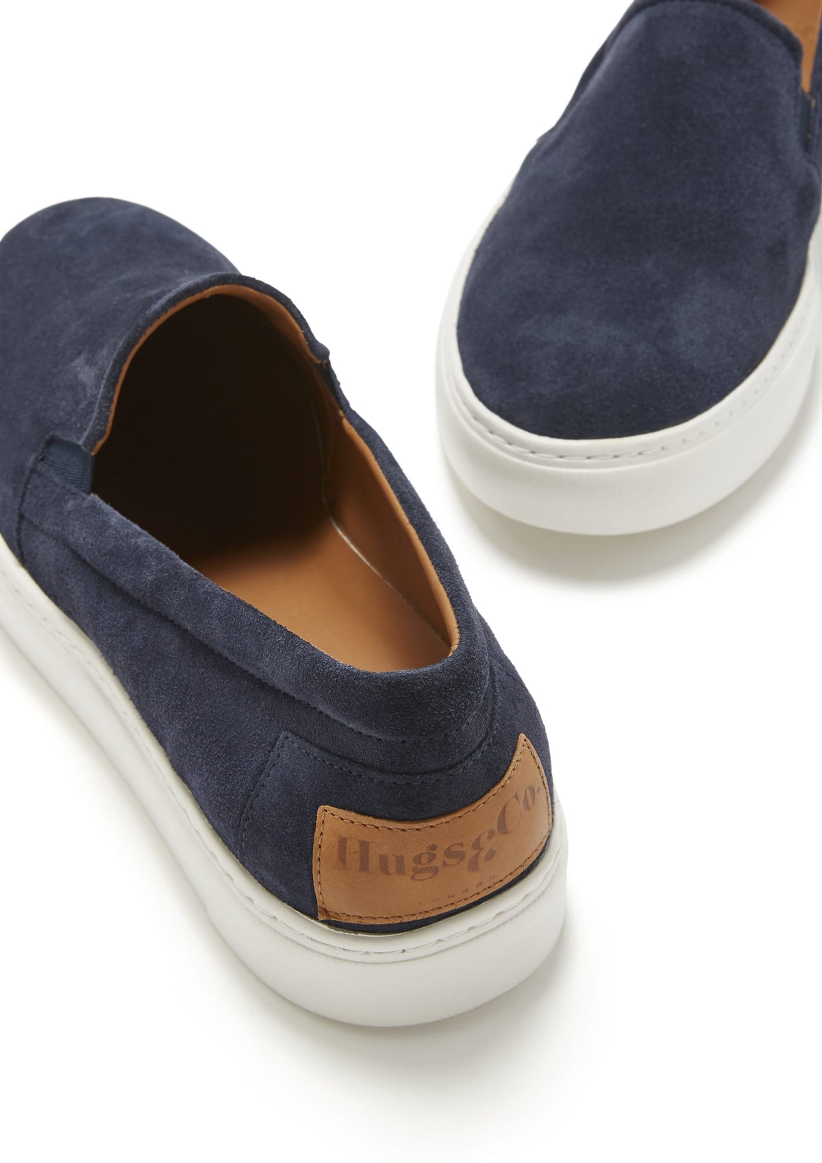 Hugs & Co. Navy Blue Suede Slip-On Sneakers for Men with Vibram Sole