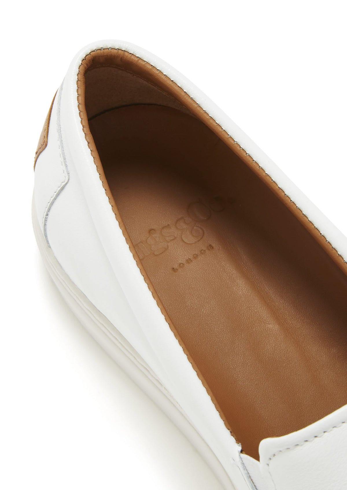 Hugs & Co. White Leather Slip-On Sneakers for Men with Vibram Sole