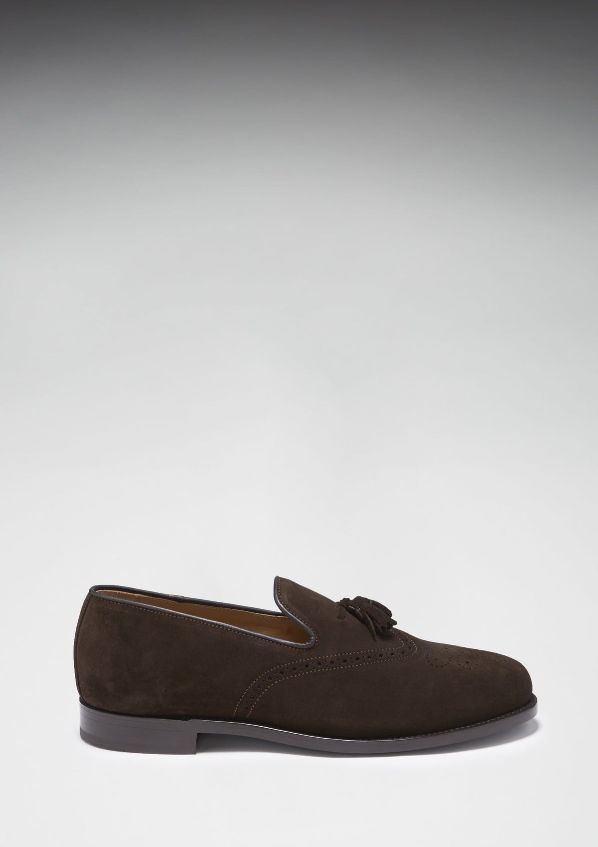 Hugs & Co. Brown Suede Tasselled Brogues with Goodyear Welted Leather Sole for Men