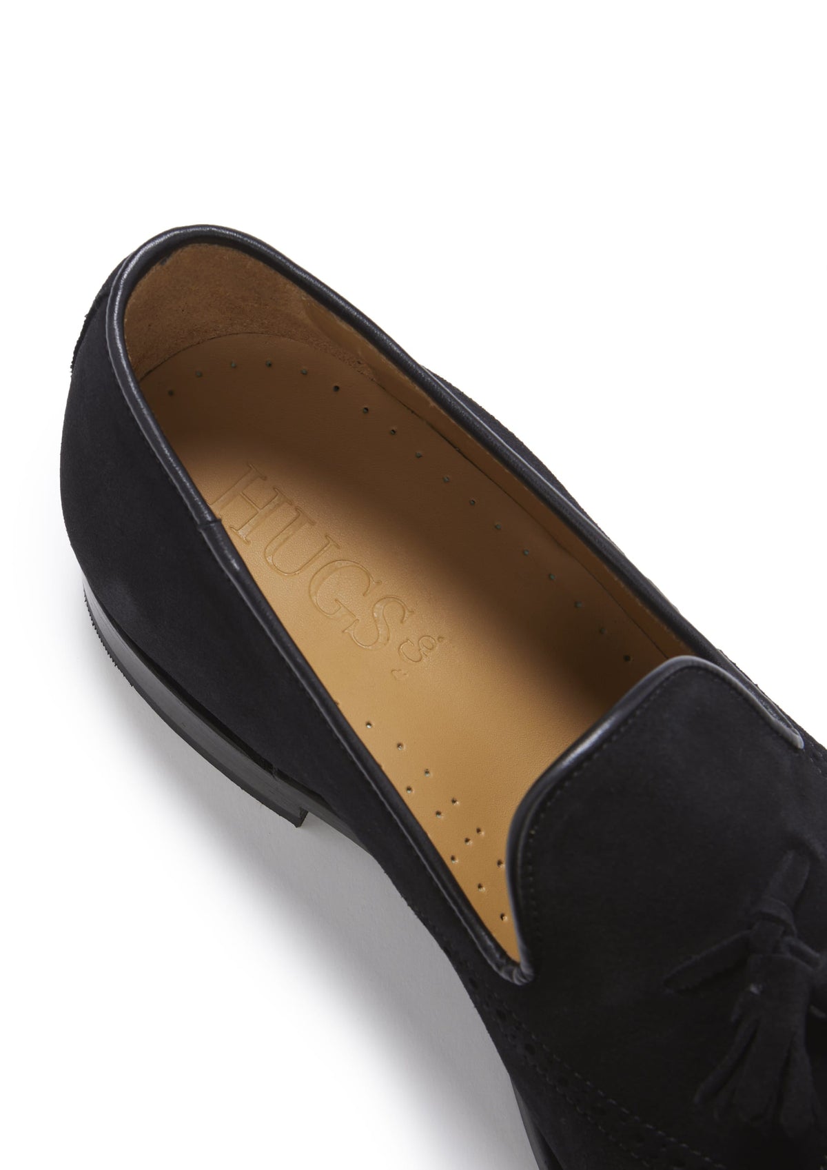 Hugs & Co. Black C.F. Stead Suede Tasselled Brogues with Goodyear Welted Leather Sole